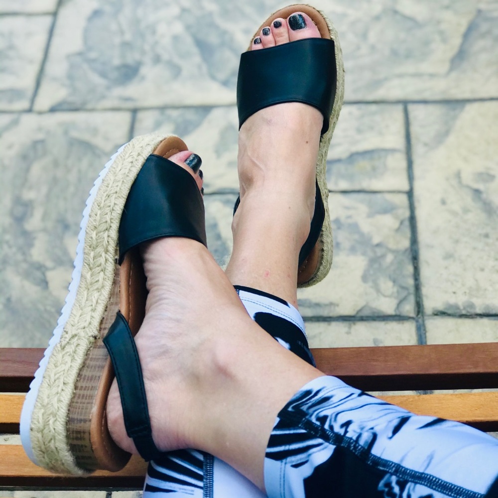Last PAIR sz 8!✔️NIb❤️NEW Black Sling Espadrille - Picture 4 of 5